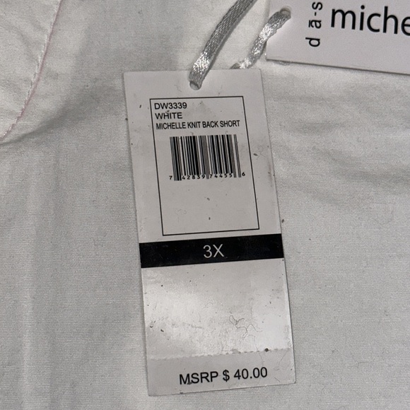NWT dash white Michelle comfee-flex shorts 3X - Picture 8 of 8